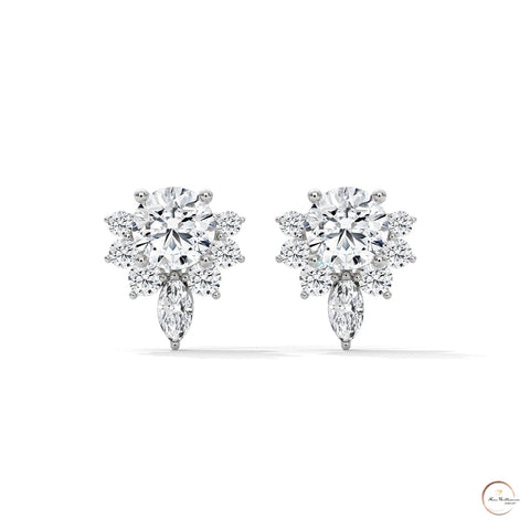 1 CT. Round & Marquise Diamond Studs