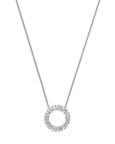 14K gold diamond circle pendant necklace featuring a timeless design with ethically sourced diamonds in Yellow Gold, White Gold, or Rose Gold.