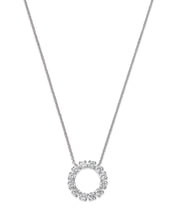 14K gold diamond circle pendant necklace featuring a timeless design with ethically sourced diamonds in Yellow Gold, White Gold, or Rose Gold.
