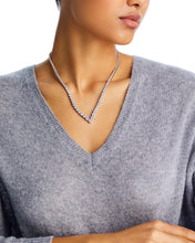 14K White Gold Chevron Lab Diamond 18 inch Eternity Necklace