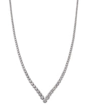 14K White Gold Chevron Lab Diamond 18 inch Eternity Necklace