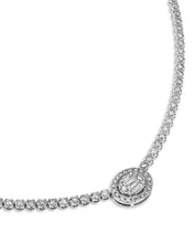 14K White Gold Lab Diamond Tennis Necklace 18 inch With Diamond Pendant – Luxury Fine Jewelry
