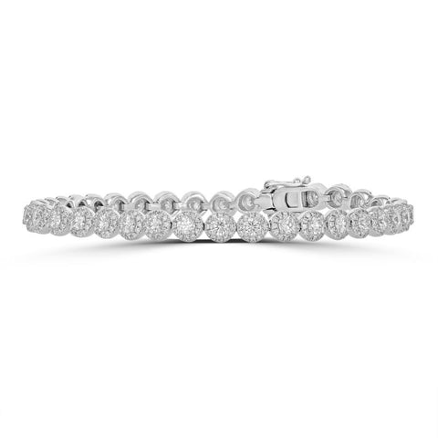 Luxury 14K gold diamond tennis bracelet with lab-grown diamonds in a pavé-set teardrop cluster design, available in white, yellow, and rose gold.