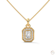 1.0 CT. Emerald-Cut Diamond Halo Pendant