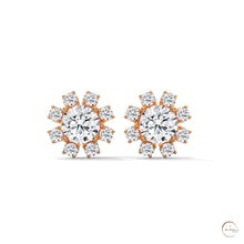 1.0 CT. Round Floral Diamond Studs