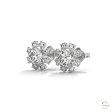 1.0 CT. Round Floral Diamond Studs