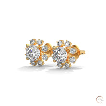 1.0 CT. Round Floral Diamond Studs