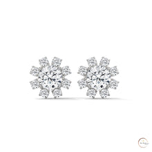 1.0 CT. Round Floral Diamond Studs