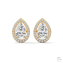 1.09 CT. Pear Diamond Halo Stud Earrings