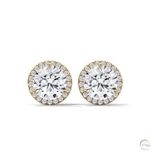 1.10 CT. Bezel Halo Diamond Stud Earrings