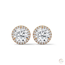 1.10 CT. Bezel Halo Diamond Stud Earrings