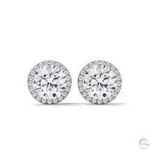 1.10 CT. Bezel Halo Diamond Stud Earrings