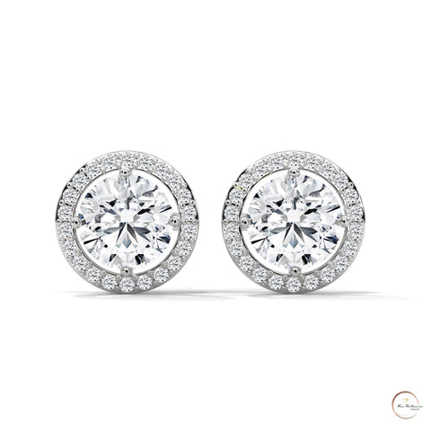 1.10 CT. Halo Diamond Stud Earrings