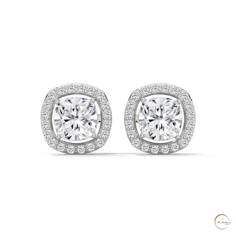 1.25 CT. Cushion Halo Diamond Stud Earrings