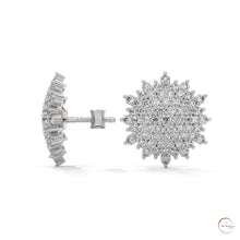 1.25 CT. Floral Diamond Cluster Stud Earrings