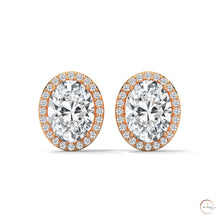 1.25 CT. Oval Halo Lab Diamond Stud Earrings