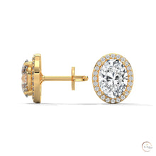 1.25 CT. Oval Halo Lab Diamond Stud Earrings