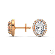 1.25 CT. Oval Halo Lab Diamond Stud Earrings