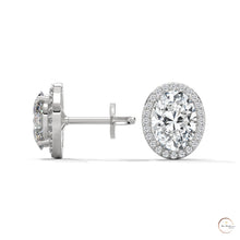 1.25 CT. Oval Halo Lab Diamond Stud Earrings