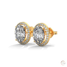 1.25 CT. Oval Halo Lab Diamond Stud Earrings