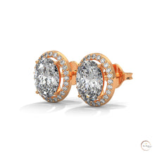 1.25 CT. Oval Halo Lab Diamond Stud Earrings