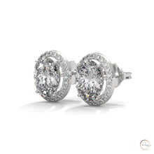 1.25 CT. Oval Halo Lab Diamond Stud Earrings