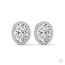 1.25 CT. Oval Halo Lab Diamond Stud Earrings
