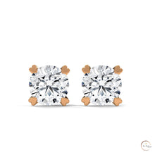 1.30 CT. Heart Prong Solitaire Diamond Studs