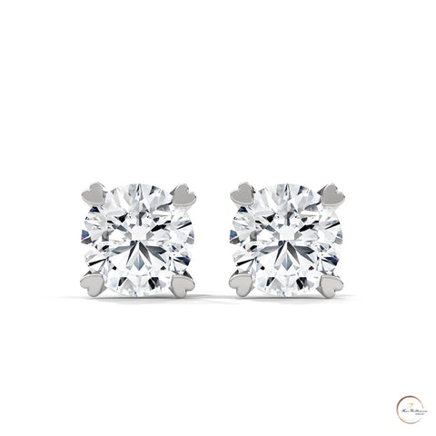 1.30 CT. Heart Prong Solitaire Diamond Studs