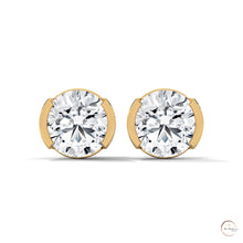 1.30 CT. Round Bezel Diamond Stud Earrings