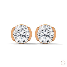 1.30 CT. Round Bezel Diamond Stud Earrings