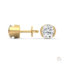 1.30 CT. Round Bezel Diamond Stud Earrings