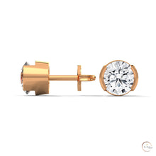 1.30 CT. Round Bezel Diamond Stud Earrings