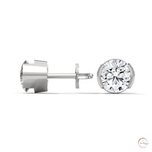 1.30 CT. Round Bezel Diamond Stud Earrings