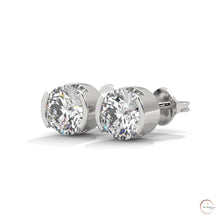 1.30 CT. Round Bezel Diamond Stud Earrings