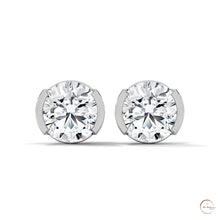 1.30 CT. Round Bezel Diamond Stud Earrings