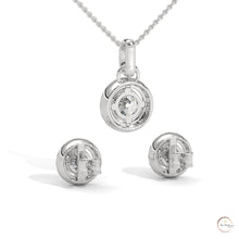 1.40 CT. Halo Diamond Pendant & Studs Set