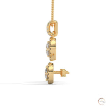 1.40 CT. Halo Diamond Pendant & Studs Set