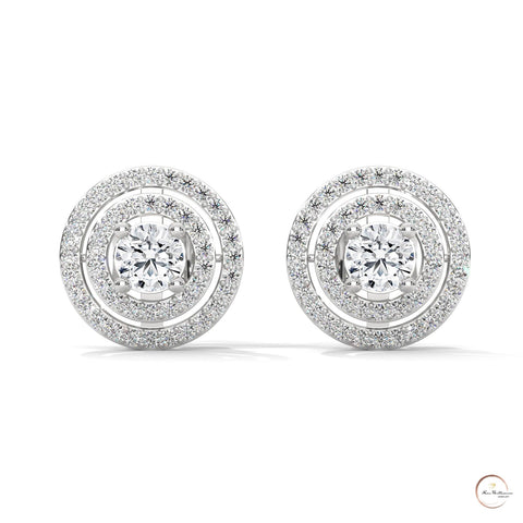 1.5 CT. Double Halo Diamond Stud Earrings