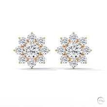 1.50 CT. Diamond Flower Cluster Stud Earrings