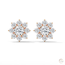 1.50 CT. Diamond Flower Cluster Stud Earrings