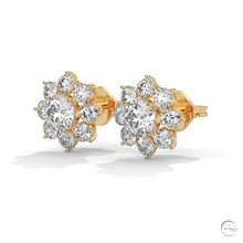 1.50 CT. Diamond Flower Cluster Stud Earrings