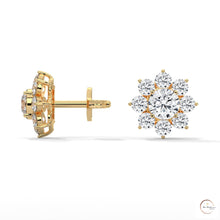 1.50 CT. Diamond Flower Cluster Stud Earrings