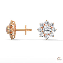 1.50 CT. Diamond Flower Cluster Stud Earrings