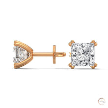 1.50 CT. Princess-Cut Diamond Stud Earrings