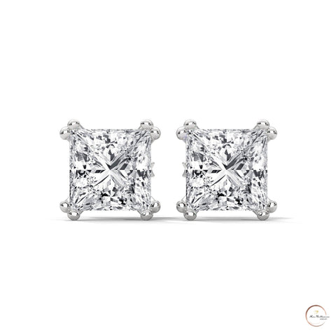 1.50 CT. Princess-Cut Diamond Stud Earrings