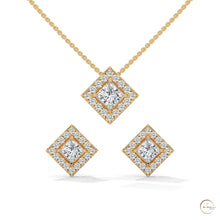 1.60 CT. Princess Halo Diamond Earrings