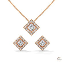 1.60 CT. Princess Halo Diamond Earrings