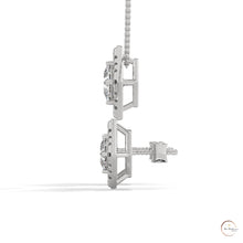 1.60 CT. Princess Halo Diamond Earrings