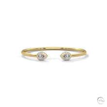 1.60 Ct. Open Bangle with Pear Lab Diamond Accents